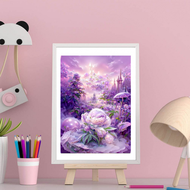 Flores paisajísticas llenas de diamante DIY pintura de diamante hecha a mano Rubik cuadrado conjunto de pegatinas de diamante cross-border DIY pintura de diamante hecha a mano