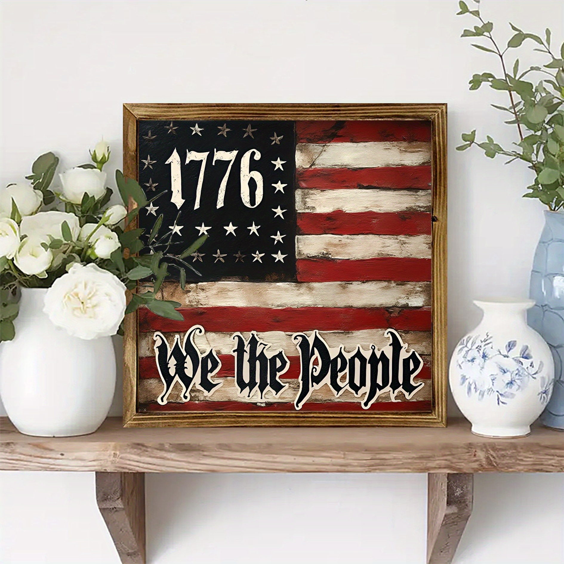 retro wooden photo frame for bedroom