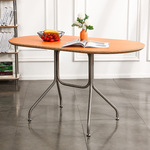 厂家批发椭圆形家用餐桌客厅小户型家具不锈钢韩式桌子简约餐桌