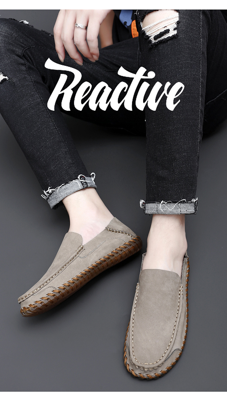Large size handmade loafers with small outdoor driving shoes_voghion.com