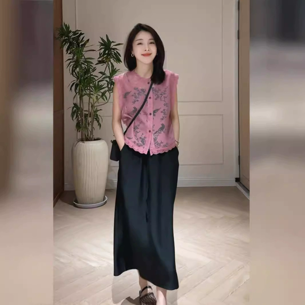 2543 Новый китайский стиль жилет набор женский новый летом