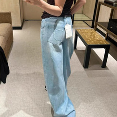 Nanyou ハイエンド婦人服 25 夏新作 Xiaoxiang バックポケットスパンコールダブル C ハイウエストスリムナローストレートデニムパンツ