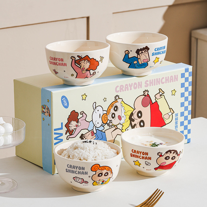 クレヨンしんちゃん ジョイント陶器食器 ギフトボックス 家庭用丼 高価値 かわいい お土産 新築祝い ギフト|undefined