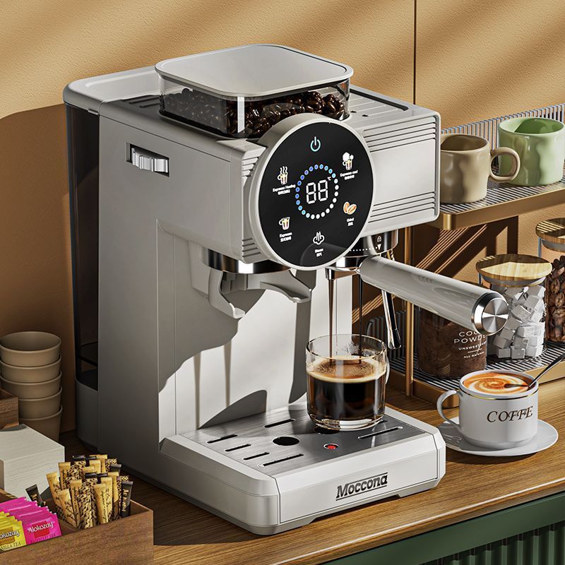 Máquina de café portátil de red italiana de Molona, máquina de extracción de doble extracción de concentrado y molienda integrada, máquina de burbujas de leche doméstica inteligente