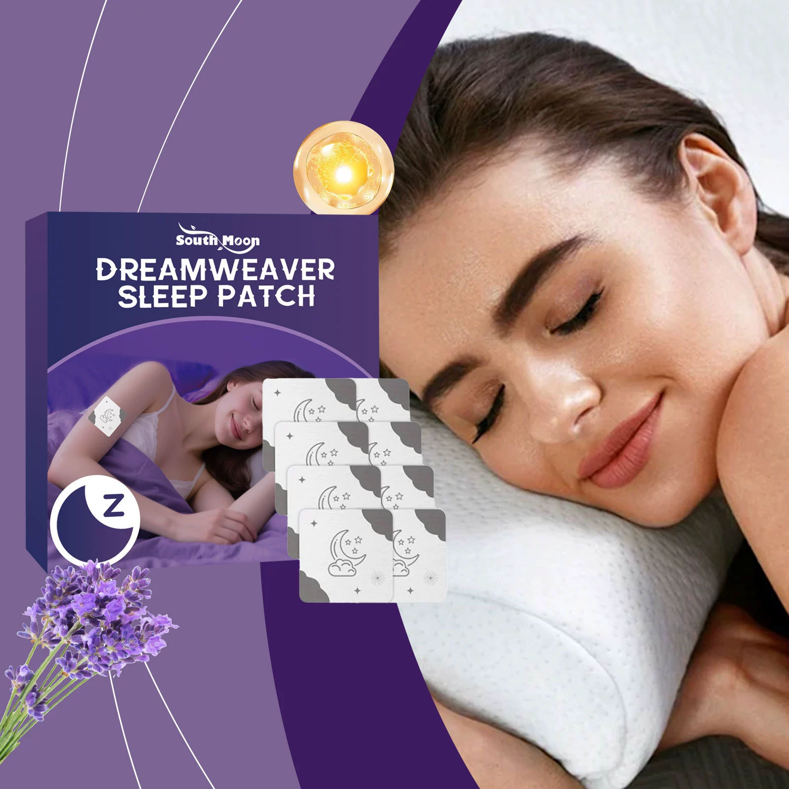 Пластырь для сна SOUTH MOON с ароматом лаванды, ночная маска для ухода за телом и сном