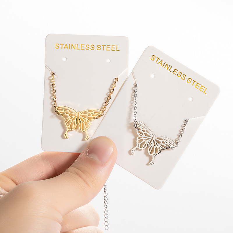 Butterfly Pattern Women'S Gender PVD Coated Real Gold Plated Butterfly 201 Stainless Steel Simple Style Waterproof Non Tarnish 201 Stainless Steel Bracelets