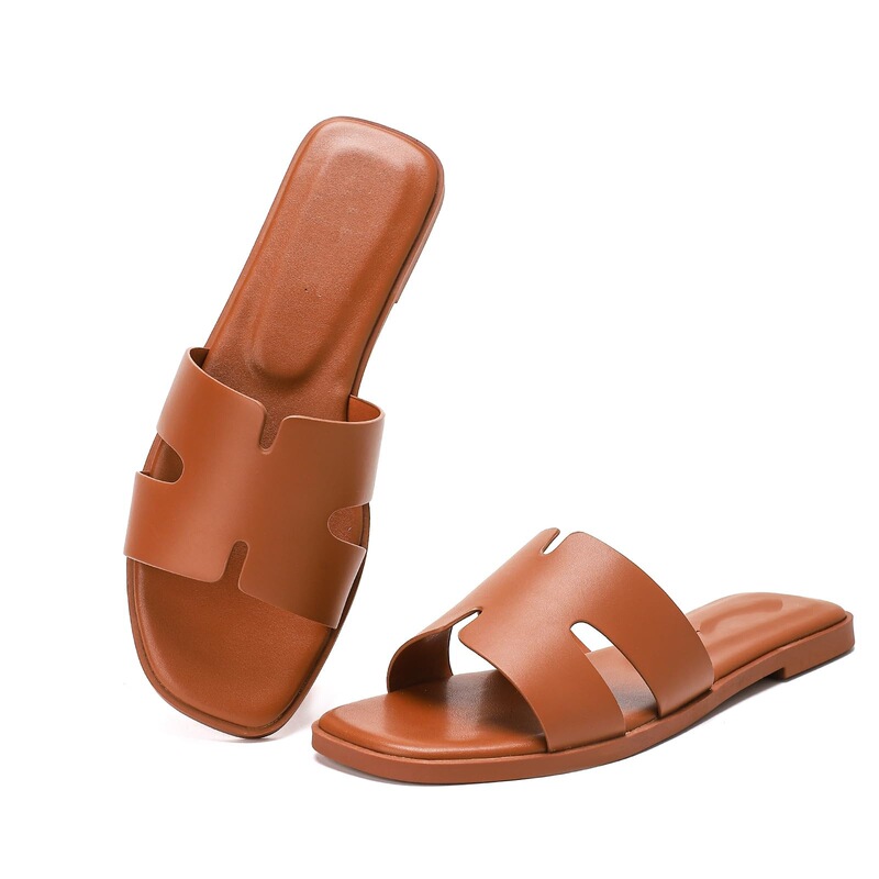 Cross-Border Amazon Foreign Trade Women's Open-Toe Flat Dress Sandals Non-Slip Comfortable Beach Slippers Factory Direct Sale