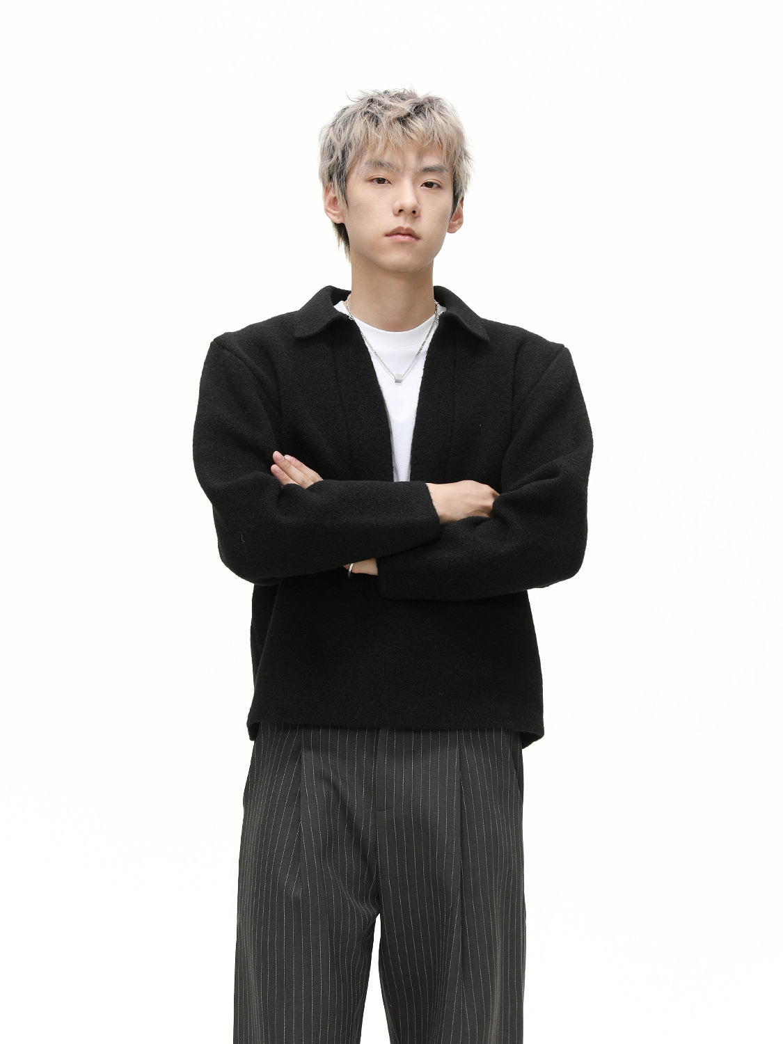 MTLCLOTHES Hombres| Nicho profundo V-collar hoodie moda lana sólida blusa suéter casual perezoso