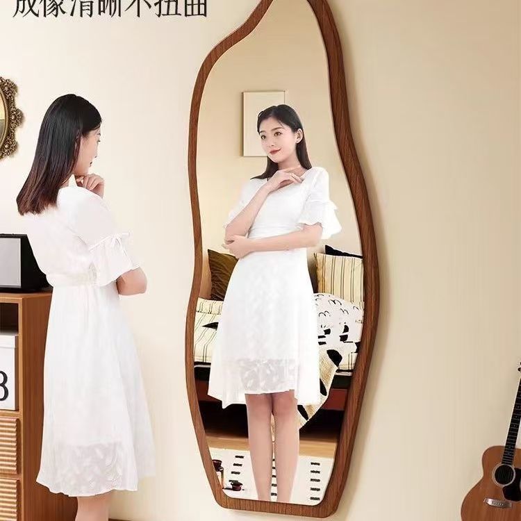 中古全身家用落地镜网红穿衣镜异形壁挂镜子复古ins卧室试衣镜|undefined