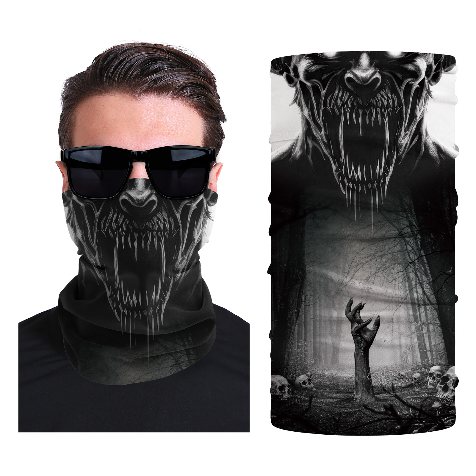 Xun hui transfronterizo media cara cráneo bufanda mágica sombrilla de viaje al aire libre máscara de equitación cuello de protección uv