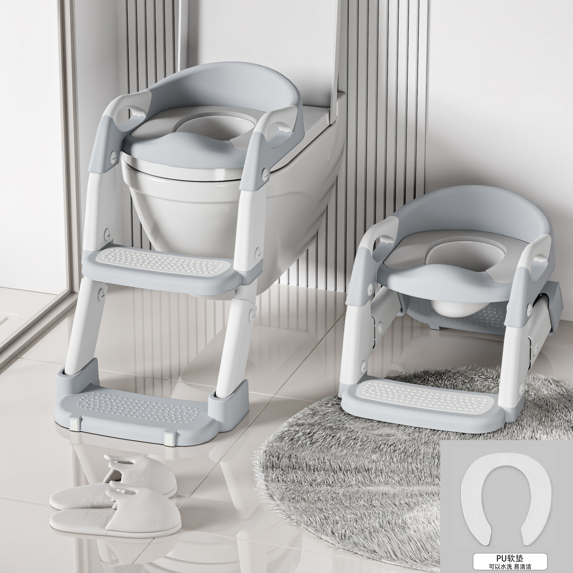 Fábrica al por mayor de los niños escalera aseo bebé anillo infantil bebé escalera plegable inodoro