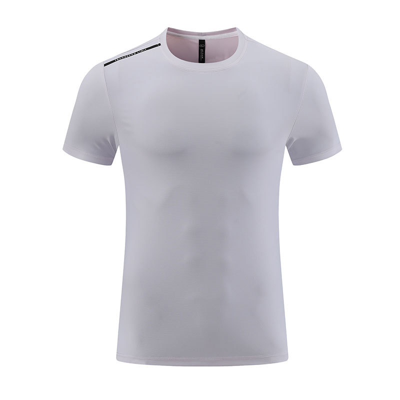 Camiseta impresa de secado rápido para hombres, fitness, cuello redondo suelto, ropa de entrenamiento de seda de hielo de verano, hombres de manga corta