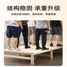 折叠床单人床成人简易家用木板实木床午睡床经济型双人松木小床厂
