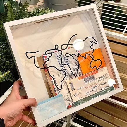 Time Fragment Ticket Stubs Commemorative Storage Photo Frame Display Box Concert Tickets Travel Postcards Maps Airline Tickets