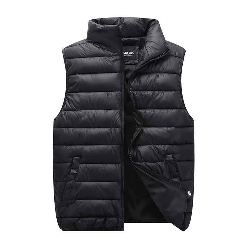 Men's autumn and winter vest stand collar cotton-padded coat Amazon cross-border foreign trade plus size vest jacket down cotton vest waistcoat Men's autumn and winter vest stand collar cotton-padded coat Amazon cross-border foreign trade plus size vest jacket down cotton vest waistcoat