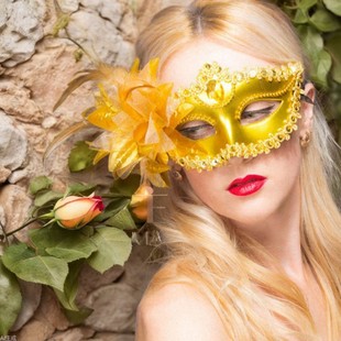 Halloween Big Lily Princess Mask Venetian Party Masquerade Performance Festival Celebration Half Face Mask
