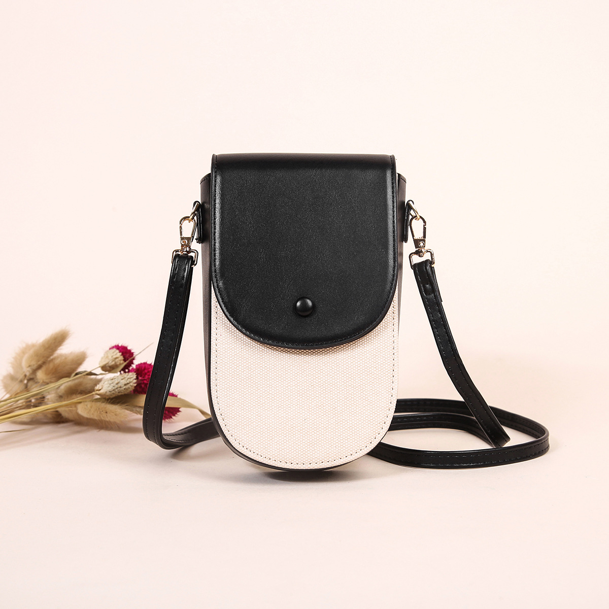 La versión coreana de 2023 de la versión coreana de la moda de lona, el modelo vertical de página suelta de múltiples tarjetas, la bolsa de teléfono móvil de una sola hombro de la mujer, el fabricante de la bolsa de hombro recto