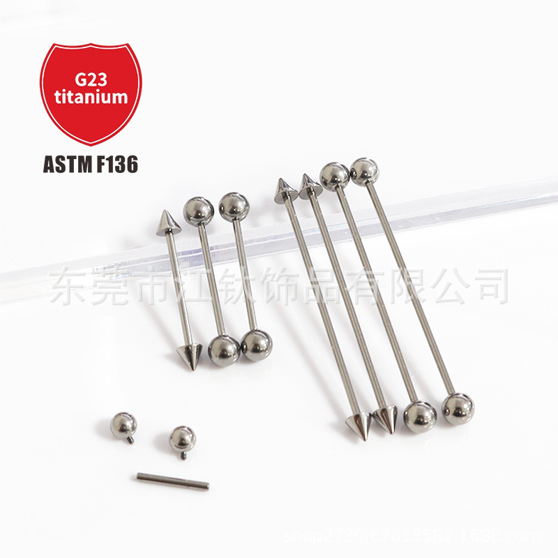 Pointed titanium steel lip stud product view