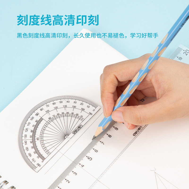 Powerful 79530 Cool Black Ruler Set 20cm Transparent Scale Clear Student Drawing and Answer Straightedge Triangle Set