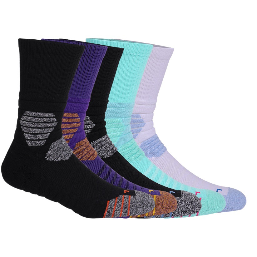 Calcetines de baloncesto Elite para hombre de Mingjun Training, parte inferior de toalla gruesa, calcetines deportivos antideslizantes, prácticos calcetines de baloncesto Elite hasta la pantorrilla.