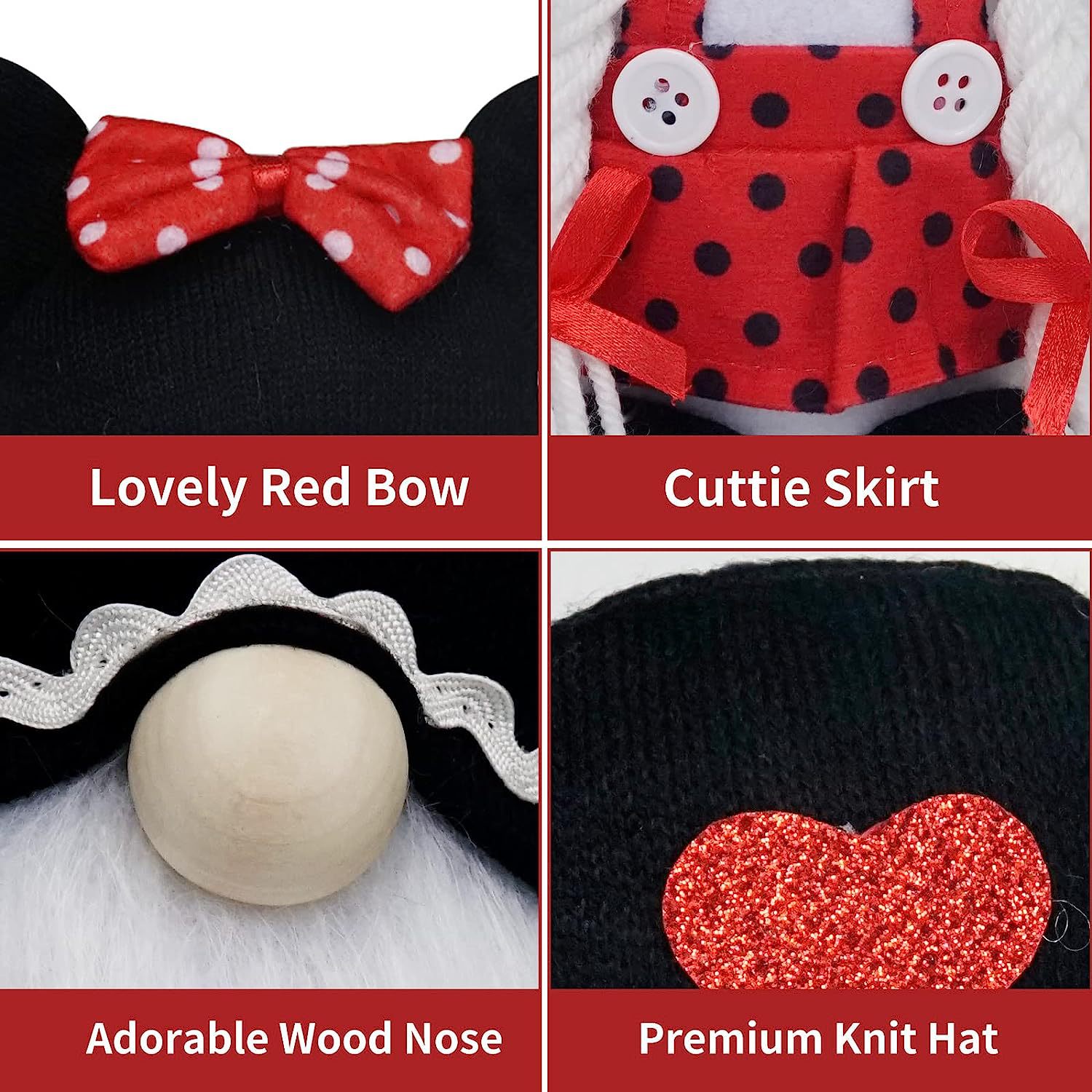 Nueva frontera Día de San Valentín Mickey muñeca sin rostro pareja Rudolf muñeca de peluche Decoración