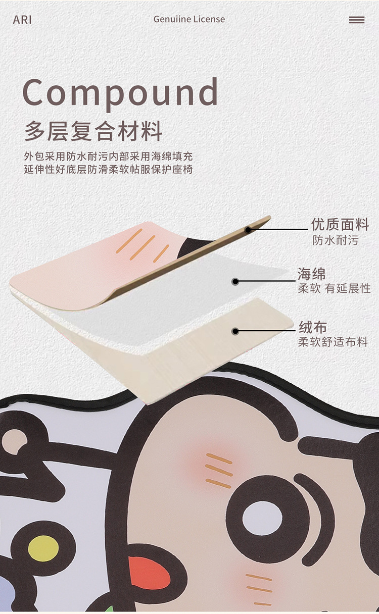 Long Elephant Small New Car Anti-kick Pad Universal Rear Seat Back Anti-dirty Protective Pad Car Rear Seat Pad