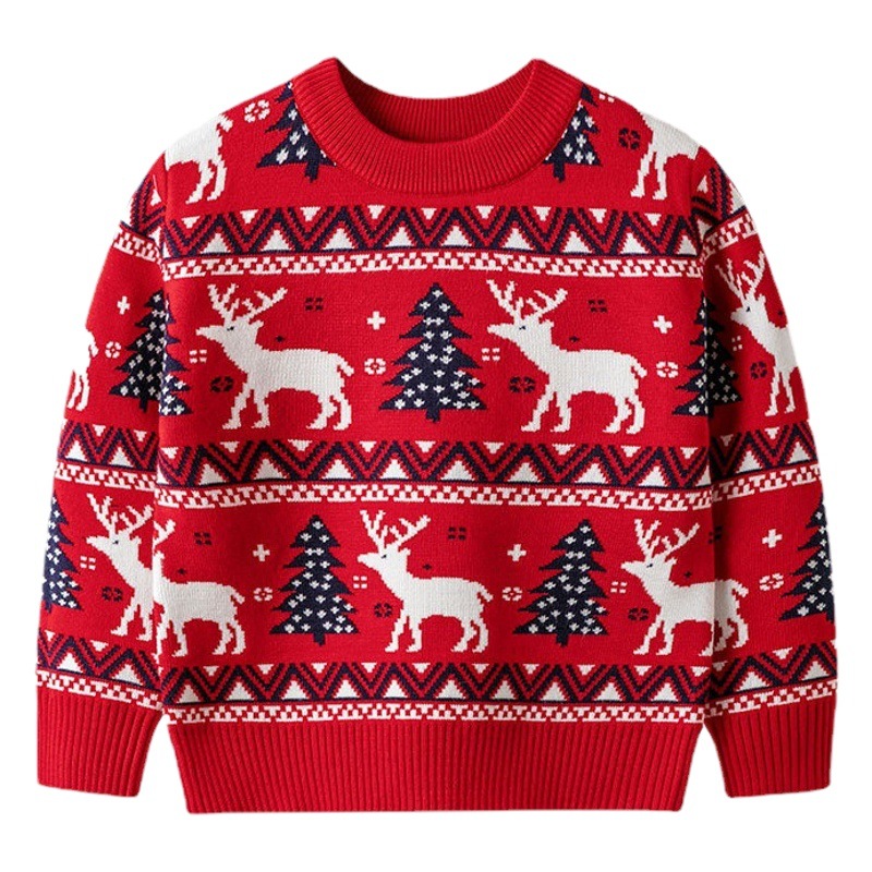 Ventas directas de fábrica nuevo otoño e invierno europeo y americano niños y niñas bebé Navidad ELK suéter de los niños ropa de los niños