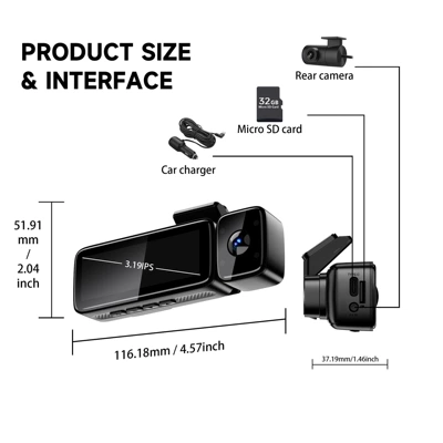 three-lens WIFI reversing camera — Driving recorder
