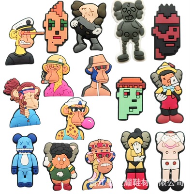 潮流猴洞洞鞋鞋花鞋扣装饰扣DIY配饰个性PVC鞋饰配件跨境批发|ms