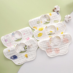 4-layer thin bib gauze children's bib newborn pure cotton 360 petal bib baby saliva towel summer