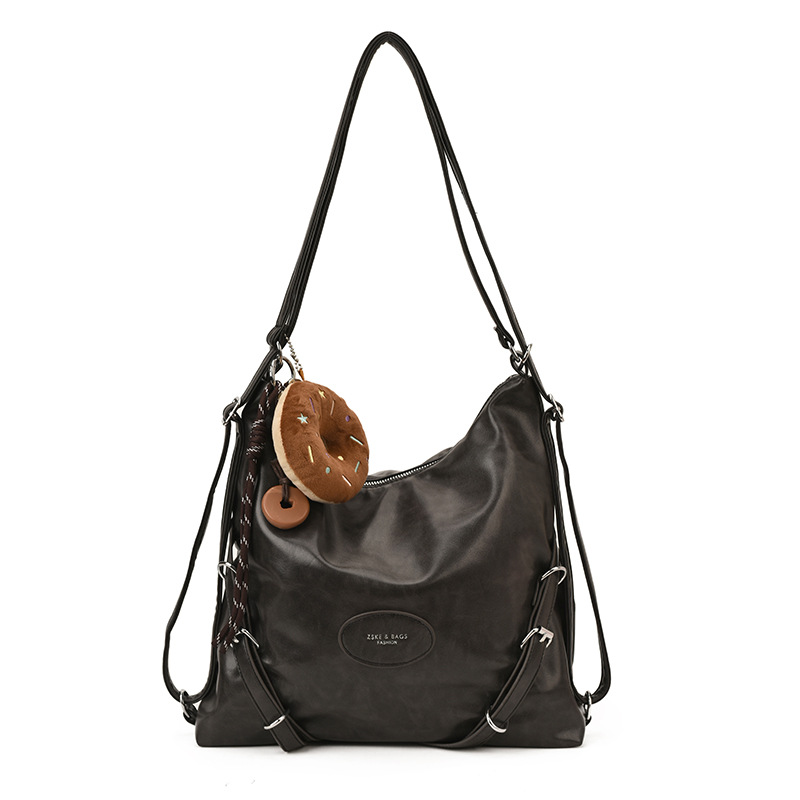 Mochila de viaje casual de mujer de gran capacidad mochila de cuero suave 2025 nueva mochila de estilo relajado retro versátil