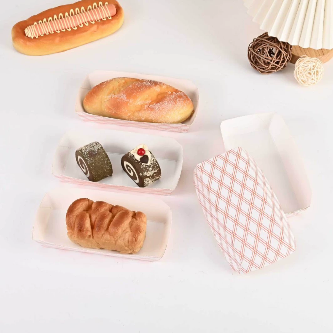 Одноразовая ламинированная коробка для закусок, пикника, барбекю, открытых жареных продуктов, хот-догов, белая картонная коробка-лодка