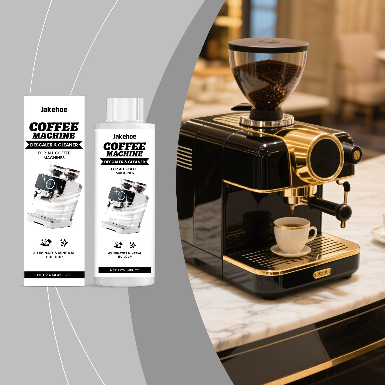 JAKEHOE desincrustante para la máquina de café, limpieza diaria, manchas, escala, limpieza de filtro, cuidado de cafeteria doméstica