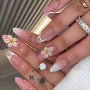 法式跨境镶钻雕花假指甲