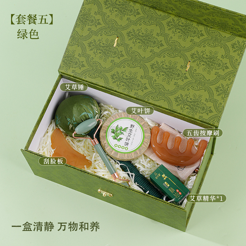 Regalos del Festival del Bote del Dragón Masaje práctico de ajenjo Golpeador de masaje de sándalo de alta calidad Masajeador facial de cinco garras