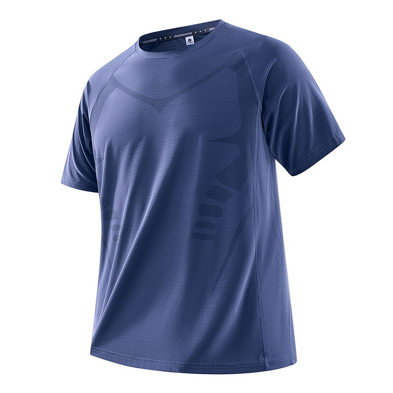 Schnelltrocknendes Sport-Set aus Eisseide für Herren, dünnes Sommer-T-Shirt mit Rundhalsausschnitt und kurzen Ärmeln sowie Shorts, Fitness- und Laufset in Übergrößen_voghion.com