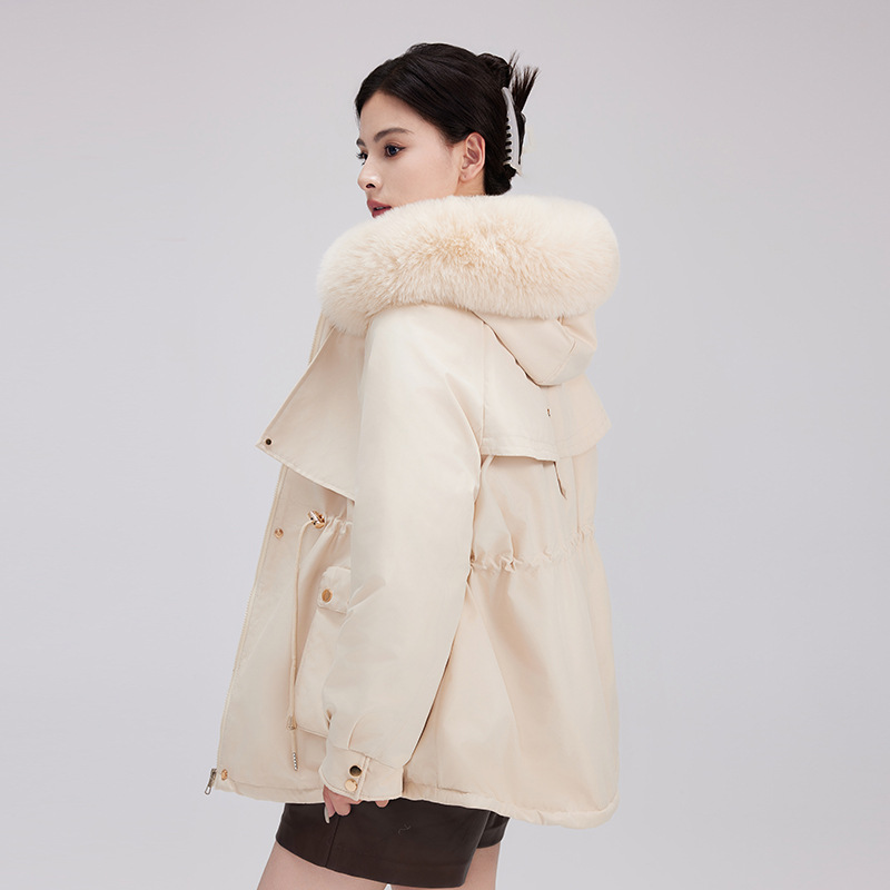 Paquete de algodón de mujer mediano largo invierno 2024 nuevo chaqueta de algodón de pluma pequeña chaqueta de algodón de moda
