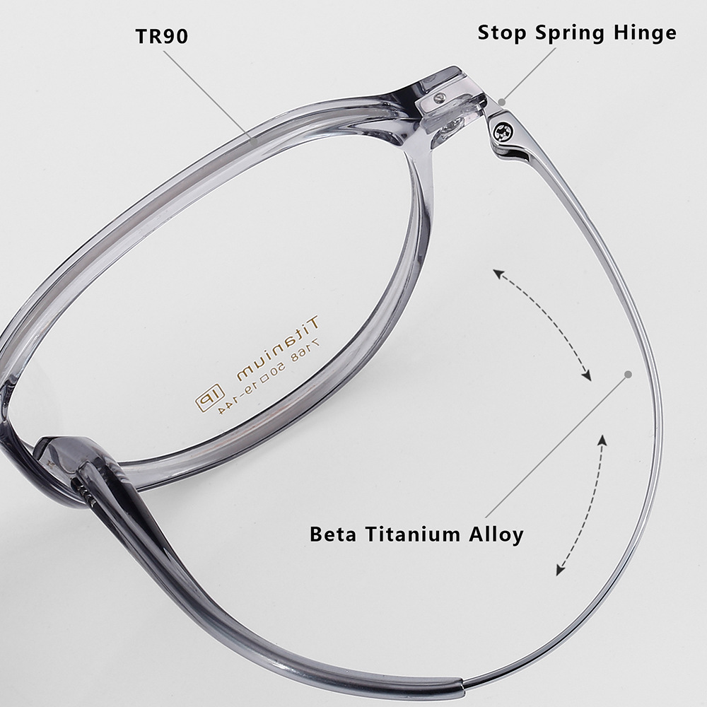 Pie de titanio puro marco de espejo de miopía óptica retro marco de ojo para hombres y mujeres puede estar equipado con grado spot al por mayor 7168