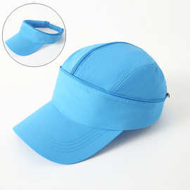 春夏款棒球帽女士拆解折叠鸭舌空顶帽户外遮阳运动速干马尾帽批发