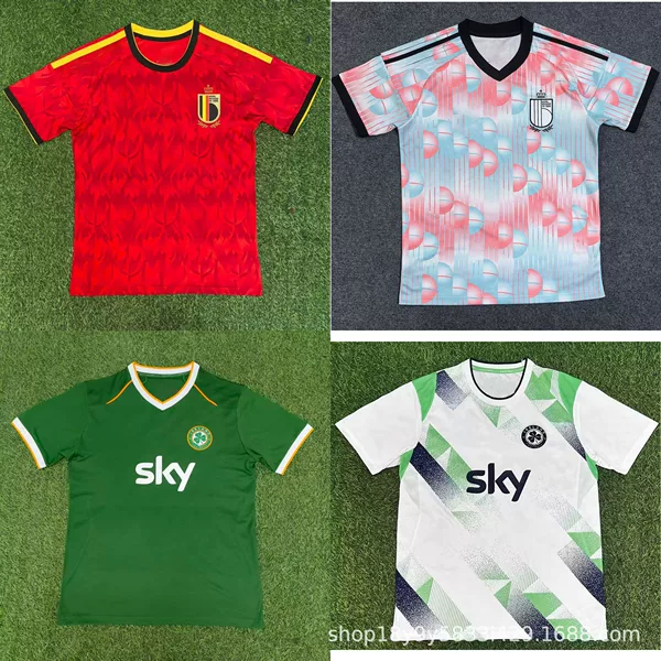 Usa, Canada, and Mexico World Cup Jerseys, Belgium and Ireland Home and Away Fan Edition Football Shirts, Customizable with Numbers, Short Sleeves