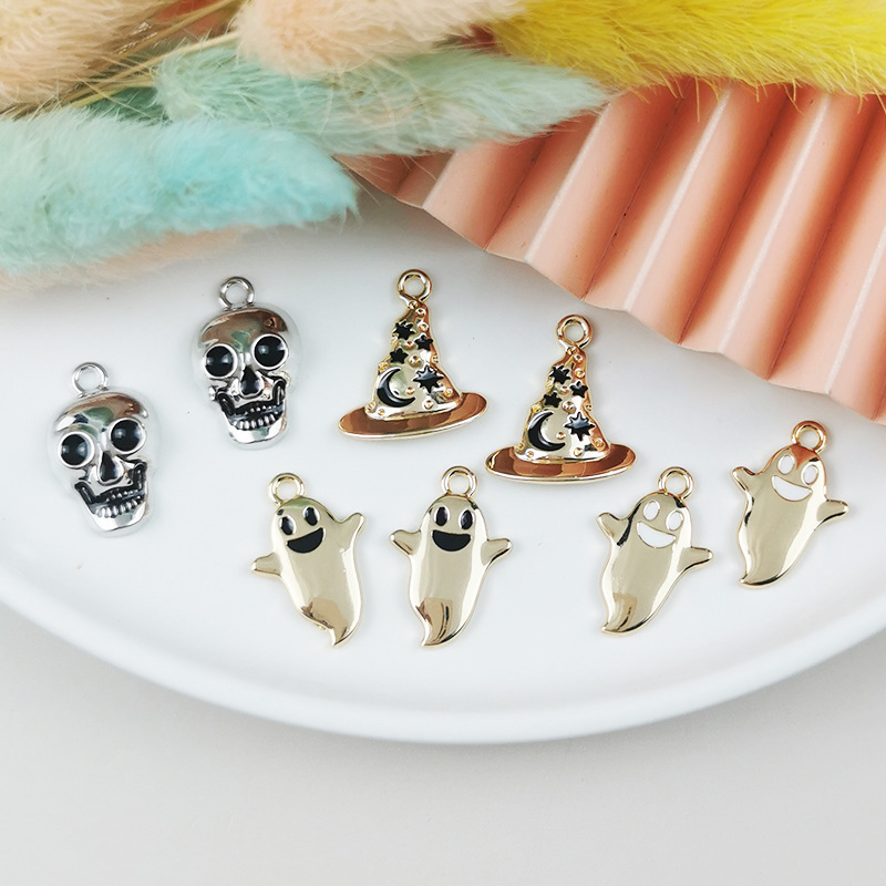 Halloween funny funny magic hat skull ghost diy alloy jewelry accessories earrings necklace pendant pendant