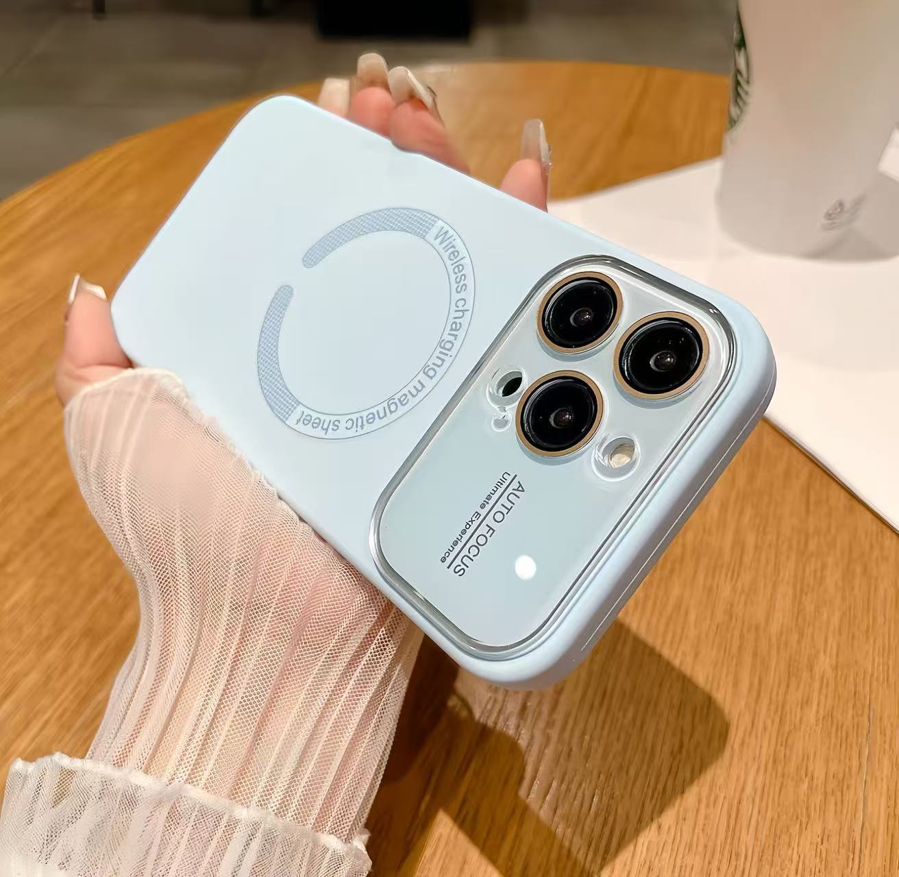 Ventana grande magnética de color sólido simple para iPhone16ProMax funda para teléfono móvil 15 Apple 14 pareja 13 nuevo