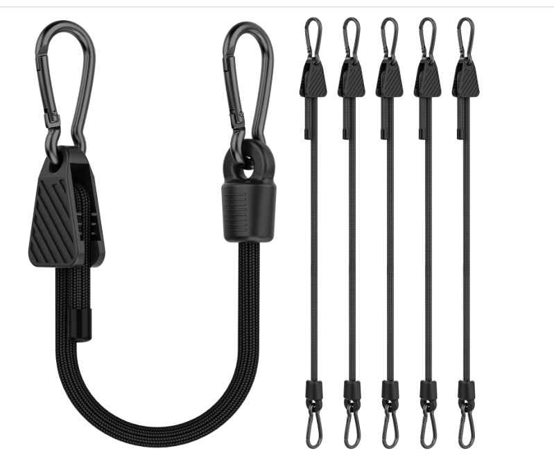Adjustable Outdoor Carabiner Elastic Rope Camping Style Car Camping Style Clothesline Luggage Binding Rope Packing Belt Elastic Rope
