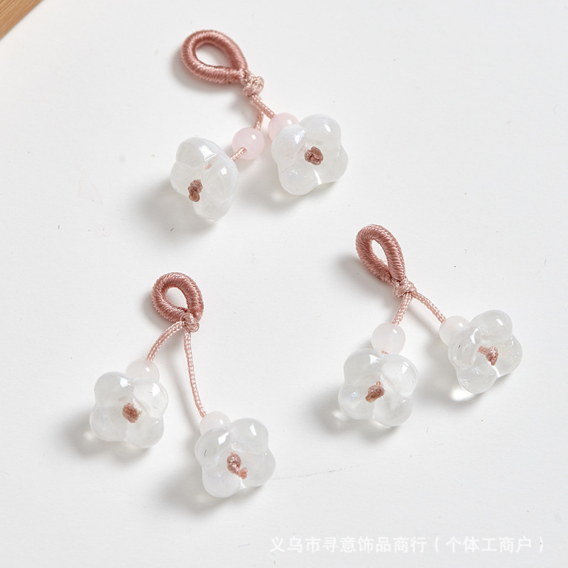 铃兰花琉璃小提溜抖音直播手串挂件吊坠蝴蝶手工编织diy手链配件|undefined