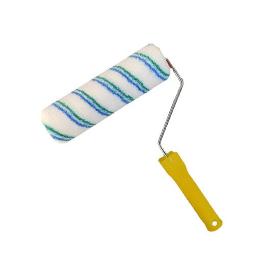9-inch hot melt central non-blind spot roller synthetic blue-green strip latex paint brush coating tool brush manufacturer for sale