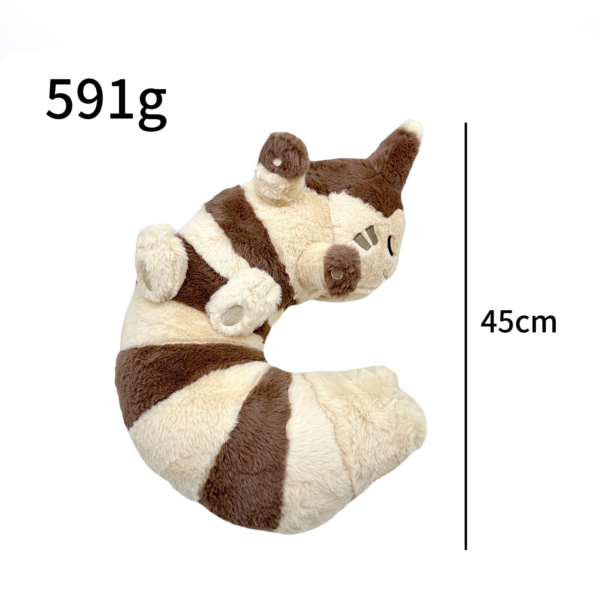 Cross border new product Furret plush big tail neck pillow plush toy doll_voghion.com