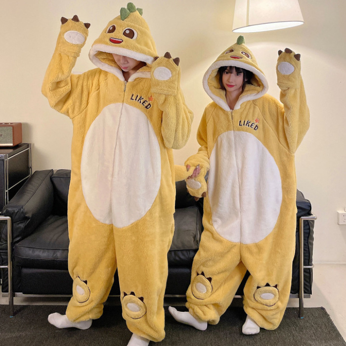 2025 nueva pareja unida hombre pijama de invierno peluche extraño lindo dibujos animados chica ropa de casa conjunto