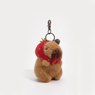 Creative Capibara Capybara Plush Pendant Cartoon Couple Car Keychain Cute Doll Small Gift Wholesale