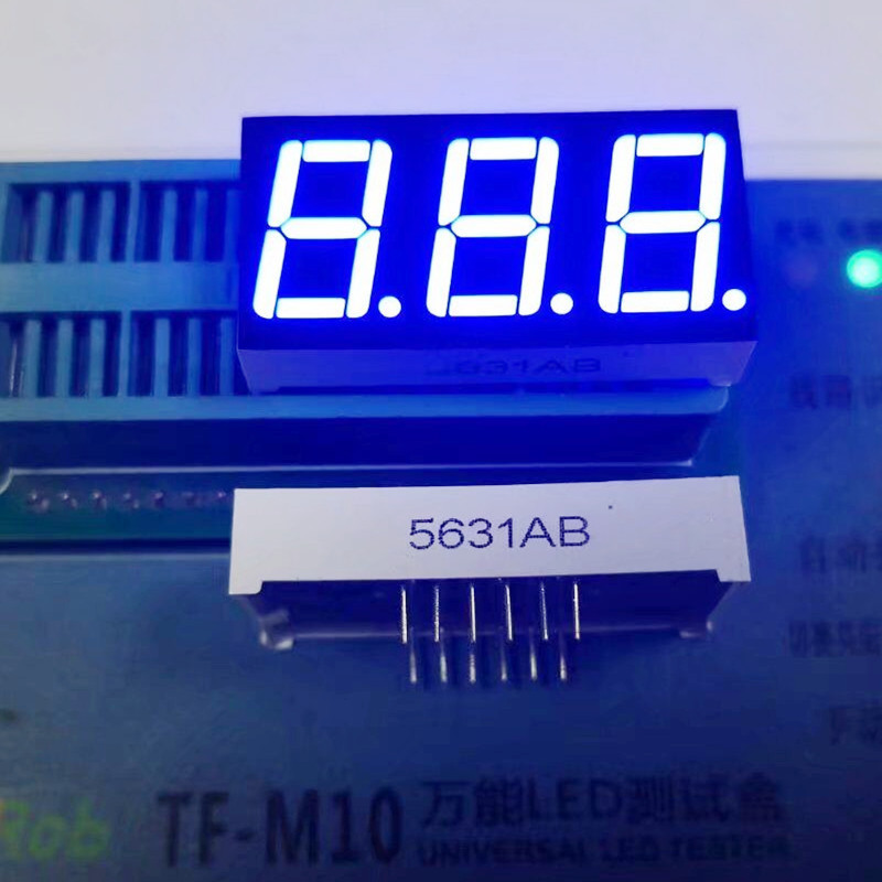 厂家直供0.56英寸3位LED数码管 5361AB共阴 5631BB共阳高亮蓝光