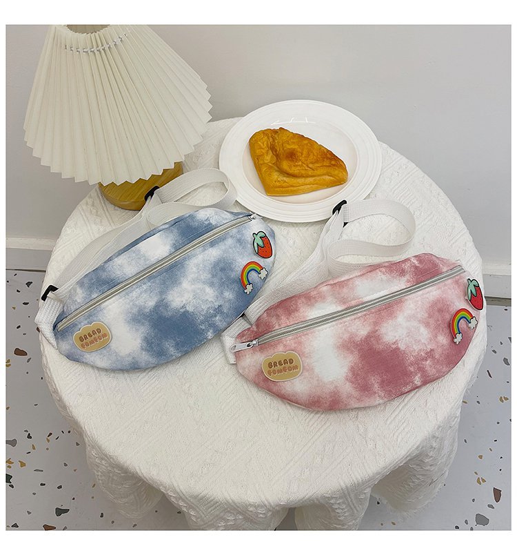 The 2024 new style of Japanese Harajuku trendy single-shoulder bag, a unique tie-dyed girl's chest bag, is fashionable and versatile. It's a single-shoulder crossbody bag undefined